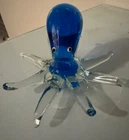 VTG Murano Art Glass Blue Octopus Figurine/Paperweight. Height about 3"