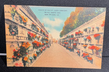 Vintage Postcard Vaults St. Louis Cemetery All Saint's Day New Orleans LA