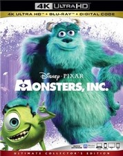 Monsters, Inc. New 4K UHD Blu-ray With Blu-Ray, 4K Mastering, Collector's Ed