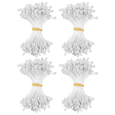 600-Pack 5mm Artificial Pearl Flower Stamens for DIY Crafts[White]