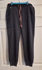 FIGS Technical Collection Women's Grey Scrub Joggers With Pink Drawstring: SP