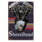 Vintage Shovelhead Motorcycle Tin Metal Signs Home Décor 8x12