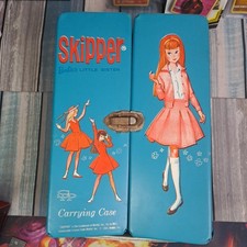 Vintage 1964 Mattel Barbie's Little Sister Skipper Blue Carrying Case B Good