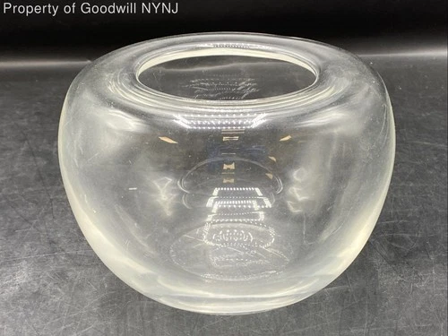 Tiffany & Co Elsa Peretti Vintage Clear Art Glass Bowl Round Minimalist