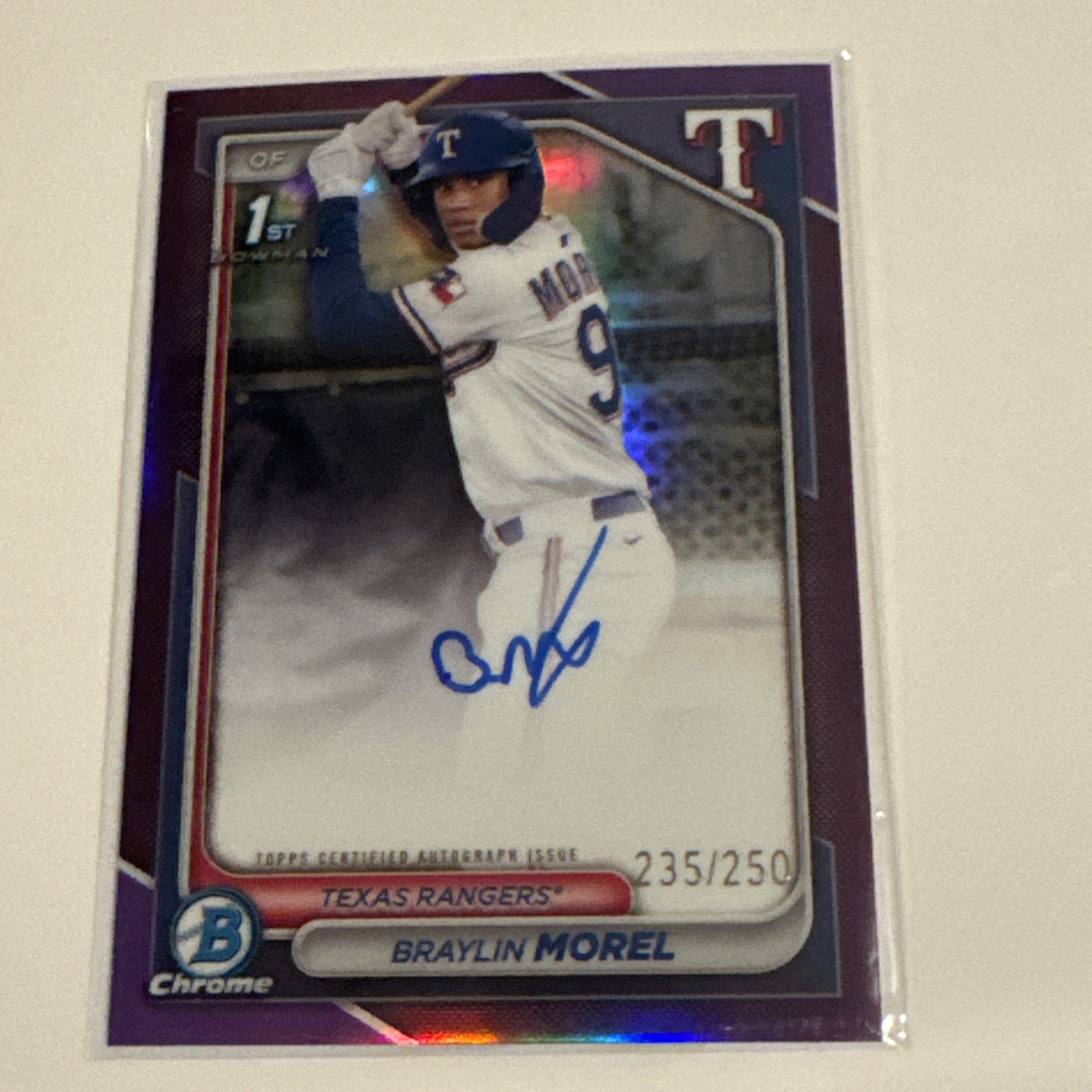 2024 Bowman Chrome #CPA-BM Braylin Morel Prospects Auto Purple Refractors #/250