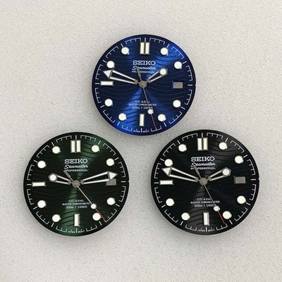 31.8mm Black Watch Dial+Hands Green Luminous for NH35 NH36 Movement Watch Parts