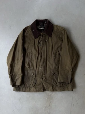 Barbour Classic Bedale Waxed Jacket Olive Brown Tartan Made in England Men's XL