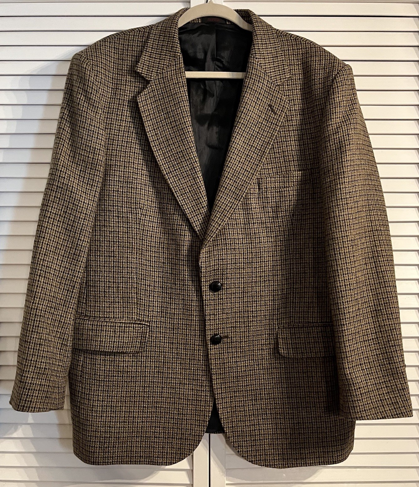 Austin Leeds Collection Mens Tweed Blazer Jacket 44R Wool Multicolor Houndstooth