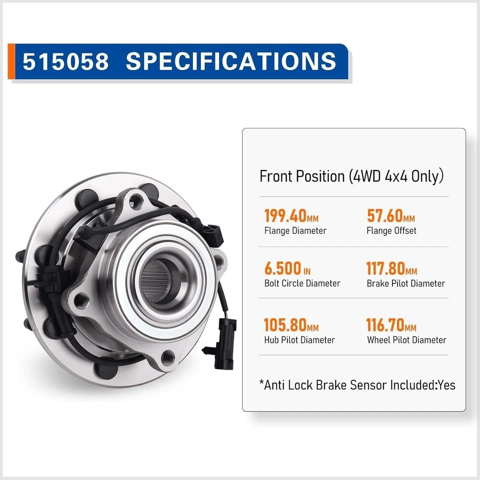 2 Pcs PAROD Front Wheel Bearing Hub Assembly Compatible with Chrysler Prowler — 第 4/4 张图片
