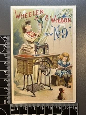 Antique Victorian Trade Card Advertising - Wheeler & Wilson - New Bedford MA 