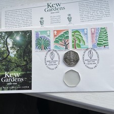 Kew Gardens 2009 50p Coin Genuine uncirculated Royal Mail 1st day Cover