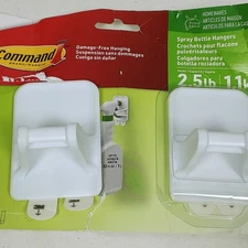 2 PK open box Command 17009-Hw2esf Spray Bottle Hanger, White