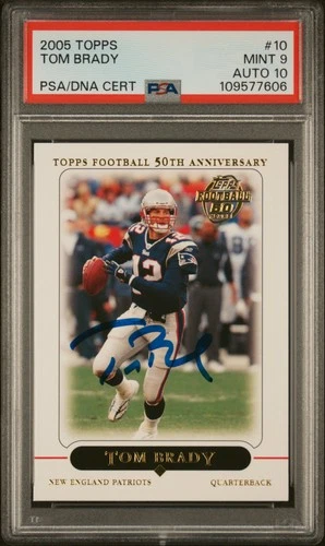 2005 TOPPS #10 TOM BRADY PSA 9 AUTO 10