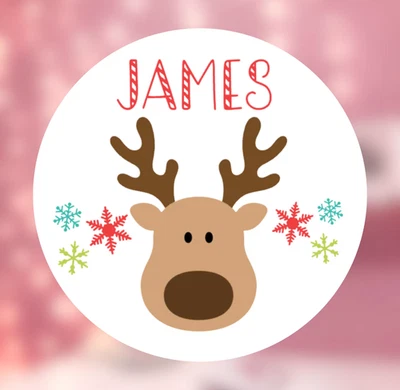 24 Christmas name stickers, sticky gift tags, Xmas Labels, Present Stickers