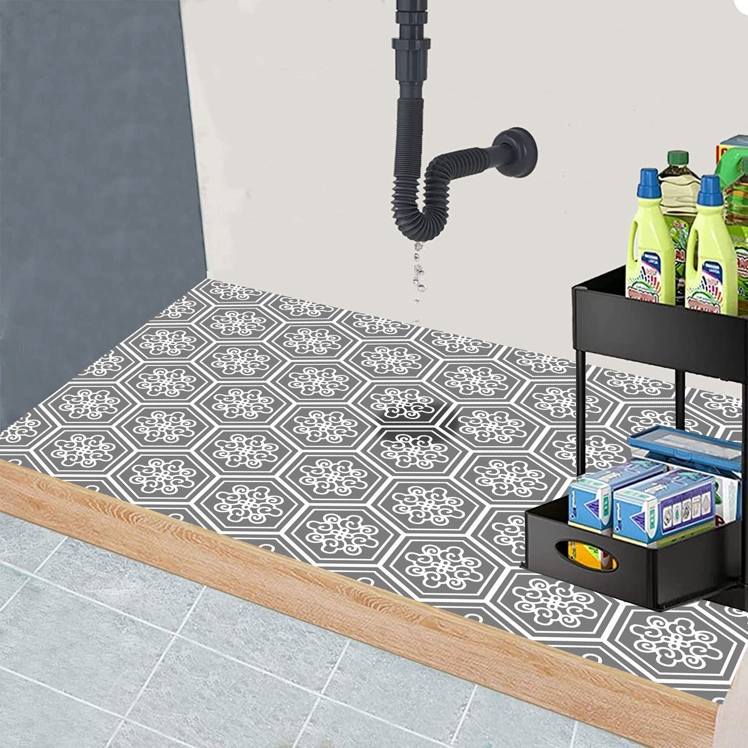 Non-Slip Under Sink Mat 24x36 Inch Waterproof Durable Cabinet Protector
