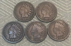 Indian Head Penny Lot of 5 - 1889, 1890, 1891, 1892, 1893 - VG to VF Conditions