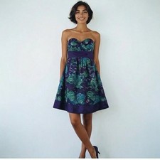 Moulinette Soeurs Women's Purple /Green Backless Cocktail Mini Dress Size 0