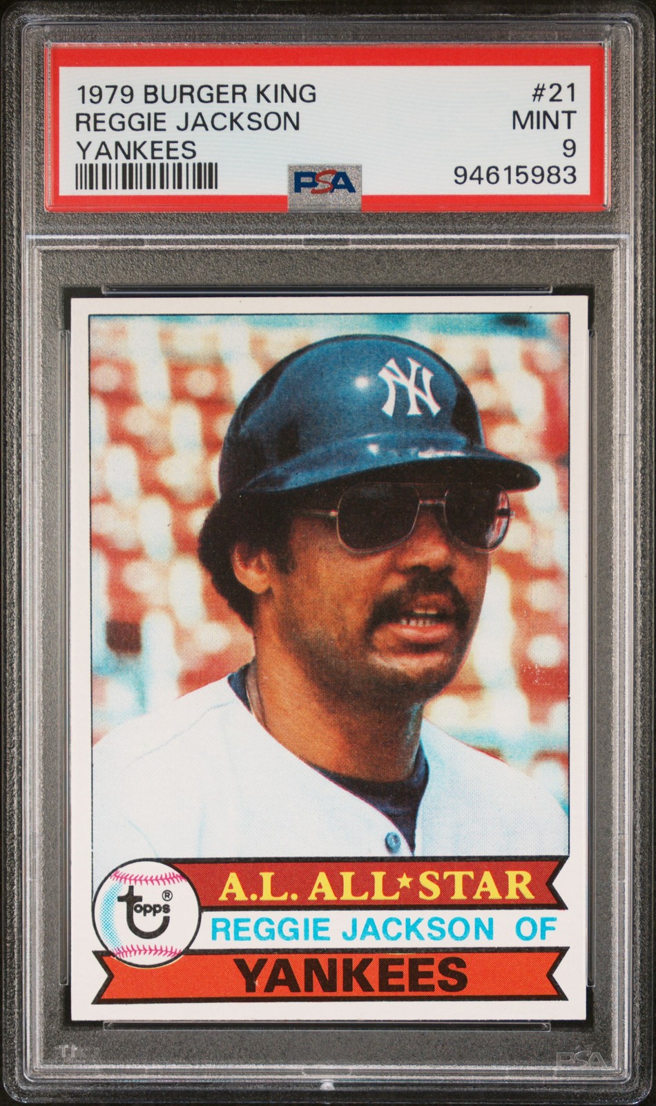1979 BURGER KING YANKEES #21 REGGIE JACKSON PSA 9
