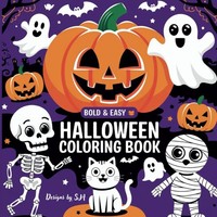 Malbuch Halloween FüR Erwachsene & Kinder, Einfache Designs, KüRbisse