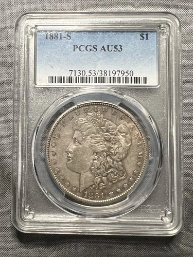 1881 S Morgan Silver Dollar $1 PCGS AU53