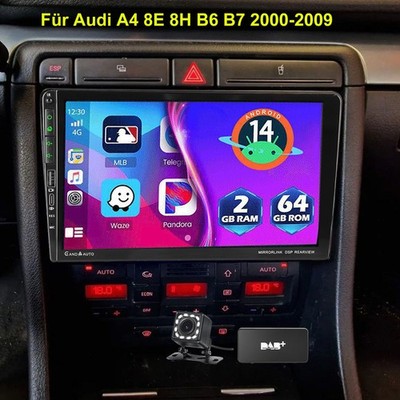 DAB+ Android 14 Autoradio Für Audi A4 8E 8H B6 B7 2000-2009 Carplay GPS Navi Kam