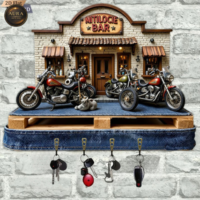 Wand Schlüsselanhänger 30cm - Moto's Bar Organizer 2D 4 Haken Eingang