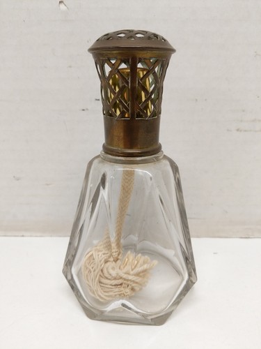 Vintage Lampe Berger Pyramid Hexagonal Clear Crystal Fragrance Lamp