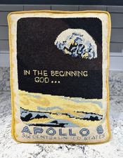 APOLLO 8 6 Cent Stamp United States Vintage 60's MCM Hand Stitched Throw Pillow