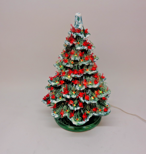 Vintage Rare Beautiful Ceramic Lighted Christmas Tree 14" High - Picture 1 of 12