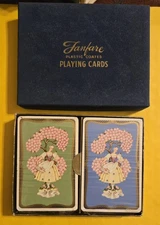Victorian Lady E E Fairchild Rochester NY Playing Cards Two Sealed Decks 