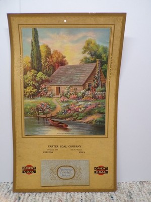 1928 Carter Coal Co 116 N Walnut Orient Coal Calendar Creston Iowa THIS FAMILY?