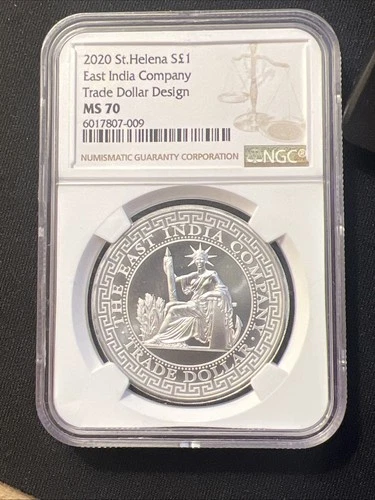 NGC MS70 British St. Helena 2020 East India Company Trade Dollar Design