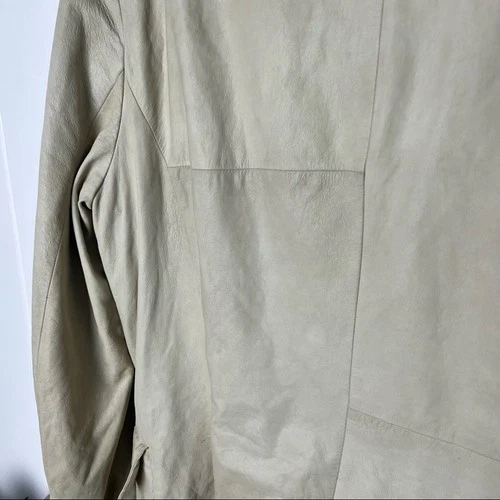 Paul Smith Leather Jacket Blazer Mens Medium 40 Taupe Made In Italy Sport Coat image 7