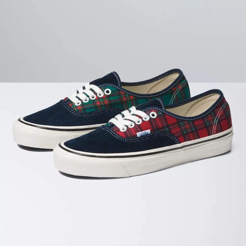 New Vans Authentic 44 DX Anaheim Factory Og Cord/Plaid Navy/Red