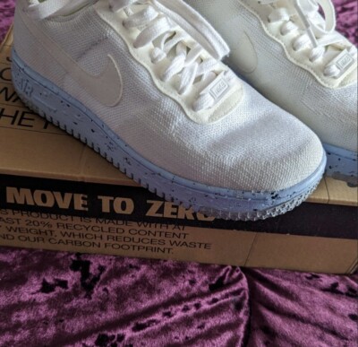 Nike Air Force Crater Flyknit White Blue Shoes Sneakers Women's Size 