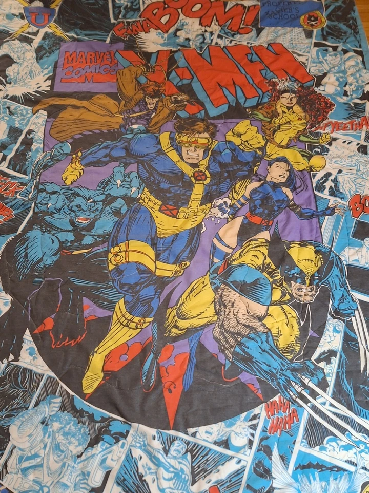 Vintage 1994 X-MEN Marvel Comics Mutant Twin Comforter 61x85" - Image 2 of 4