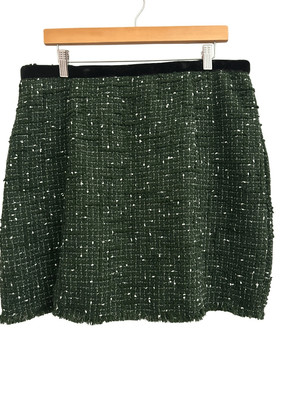 NWT Cider tweed skirt 1XL wool blend dark green