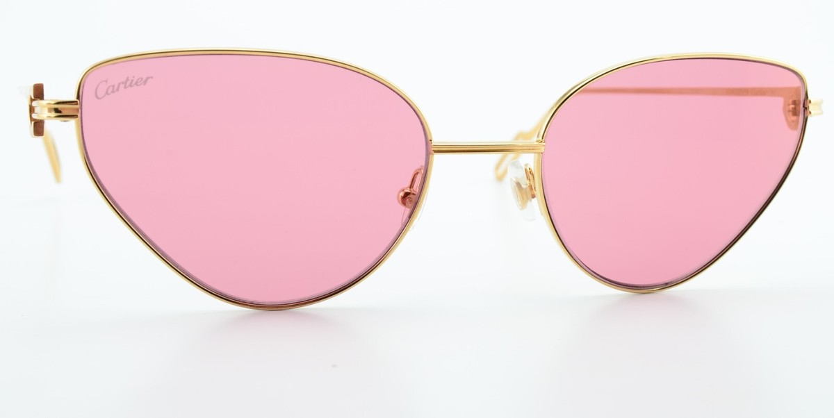 NEW Cartier: Premiere C Cartier Gold and Pink Sunglasses  CT0155S  003 Cartier CT0645S 003 Luxury sunglasses in gold with red  main image 4