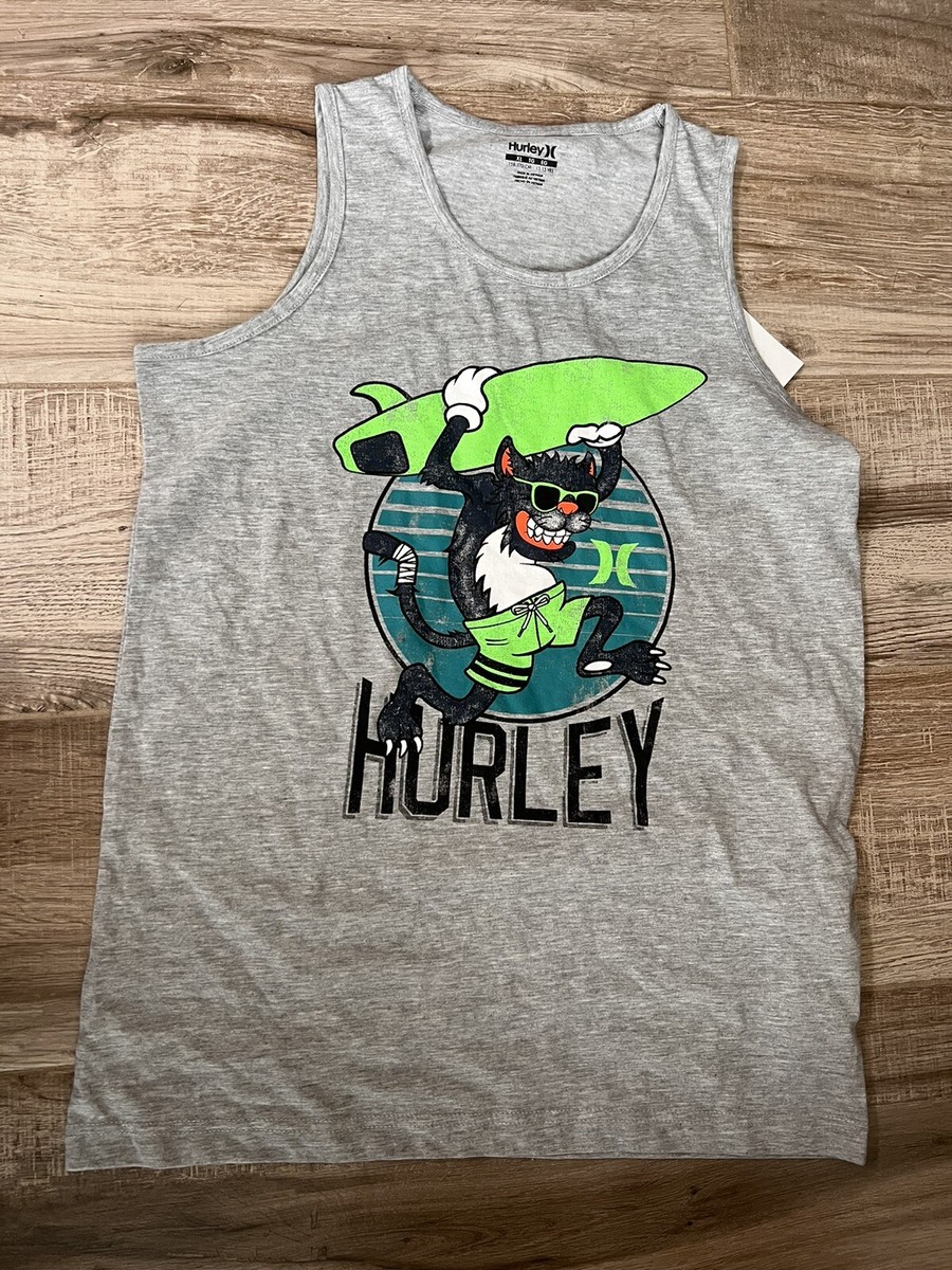 Hurley Children's Boys Tank Top Cool Cat Surfer Graphic Size XL