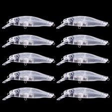10PCS/Lot Popper Fishing Bait Blank Unpainted Lure Swimbaits Rattle Minnow Body
