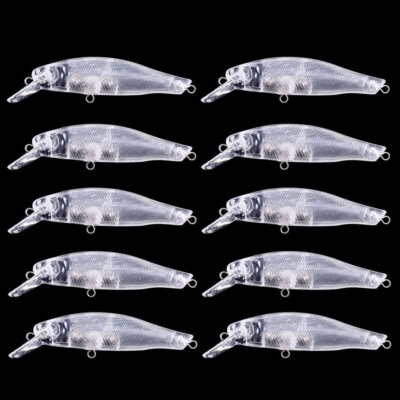 10PCS/Lot Popper Fishing Bait Blank Unpainted Lure Swimbaits Rattle Minnow Body