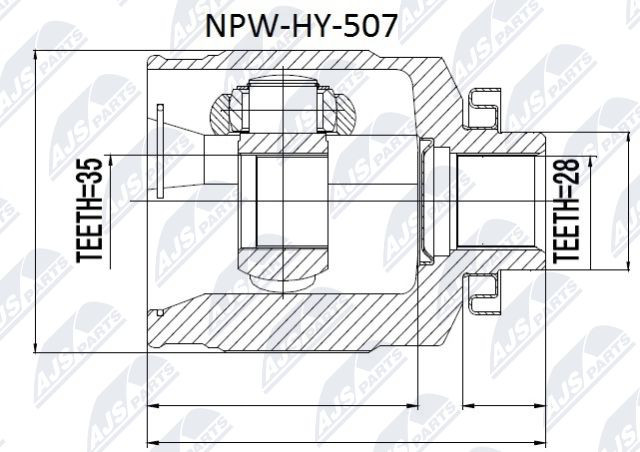 Hardy Disc, Longitudinal Wave Prop Shaft Fits for Hyundai Santa Fe 2.2CRDI 05 R - Image 5