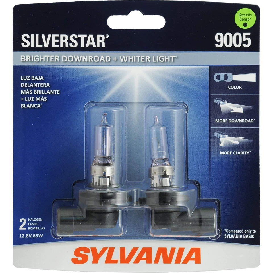Sylvania Silverstar 9005 HB3 65W Dos Bombillas Cabeza Luz Luz Alta Plug Play Stock Foto 2 de 4