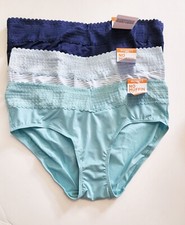 3 Warner's Lace Hipster Panty Multi 5609J Sz 8/XL - NWT