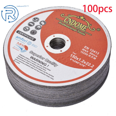 100 Pack 6''×.045''×7/8'' Cut-off Wheel - Metal & Stainless Steel Cutting Discs New