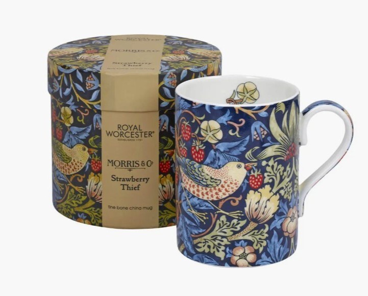Royal Worcester Strawberry Thief Indigo Blue Gift Boxed Mug