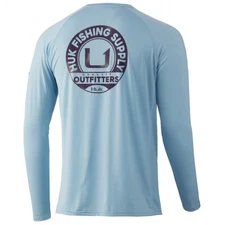 Huk Performance Fishing Mens Outfitter Pursuit Long Sleeve Shirt - Ice Blue