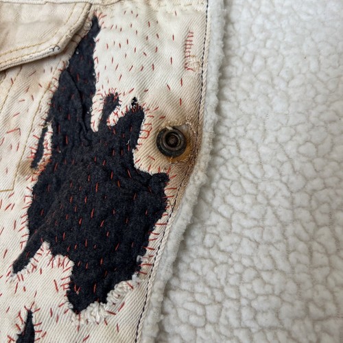 BJ-R Jacket Size Large Denim Altered Hand Embroidered Sashiko, Boro, Patchwork - Picture 8 of 16