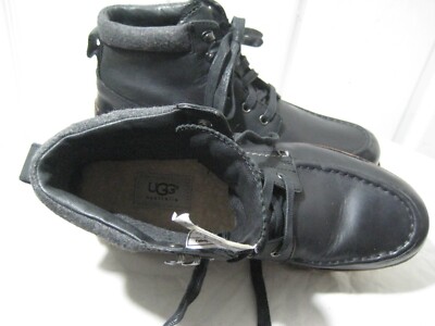UGG MERRICK BLACK LEATHER CHUKKA WATERPROOF BOOTS SHOES  display picture 2