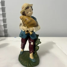 VTG Fontanini Paper Mache Nativity Boy Flute Music Player Figurine Japan 8.5”